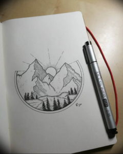 Фото эскиз тату горы 23.07.2019 №089 - sketch of a mountain tattoo - tattoo-photo.ru