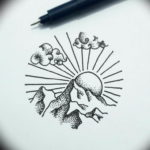Фото эскиз тату горы 23.07.2019 №091 - sketch of a mountain tattoo - tattoo-photo.ru