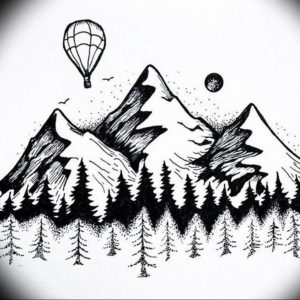 Фото эскиз тату горы 23.07.2019 №097 - sketch of a mountain tattoo - tattoo-photo.ru