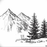 Фото эскиз тату горы 23.07.2019 №099 - sketch of a mountain tattoo - tattoo-photo.ru