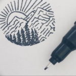Фото эскиз тату горы 23.07.2019 №100 - sketch of a mountain tattoo - tattoo-photo.ru