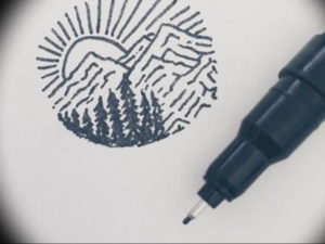 Фото эскиз тату горы 23.07.2019 №100 - sketch of a mountain tattoo - tattoo-photo.ru