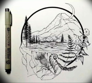 Фото эскиз тату горы 23.07.2019 №105 - sketch of a mountain tattoo - tattoo-photo.ru