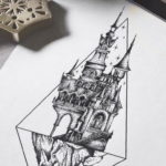 Фото эскиз тату горы 23.07.2019 №118 - sketch of a mountain tattoo - tattoo-photo.ru