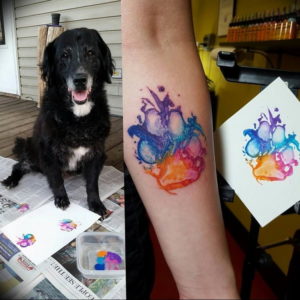Фото тату лапка собаки 12.08.2019 №002 - dog paw tattoo - tattoo-photo.ru