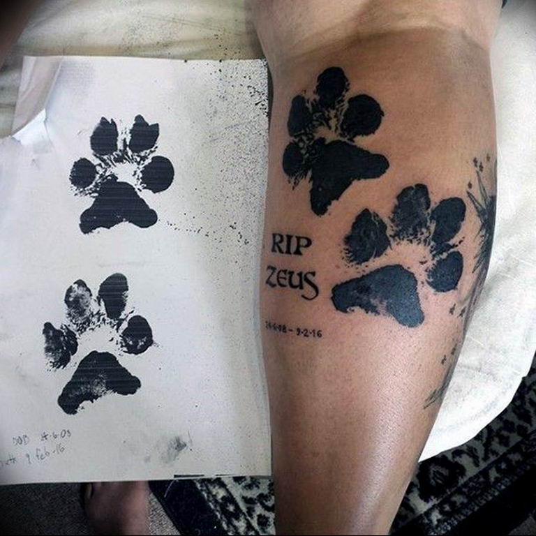 Фото тату лапка собаки 12.08.2019 № 004 - dog paw tattoo - tattoo-photo.ru.