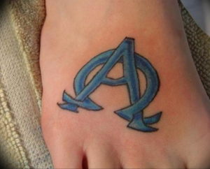 Фото пример альфа и омега тату 13.08.2019 №050 - tattoo alpha beta omeg - tattoo-photo.ru
