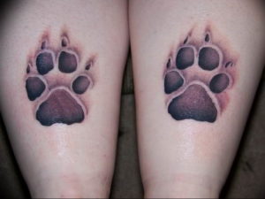 Фото тату лапка собаки 12.08.2019 №007 - dog paw tattoo - tattoo-photo.ru