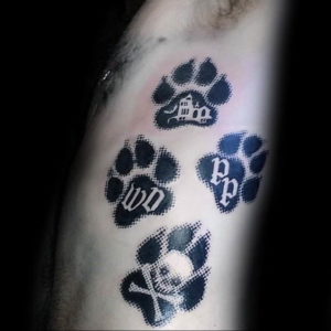 Фото тату лапка собаки 12.08.2019 №008 - dog paw tattoo - tattoo-photo.ru