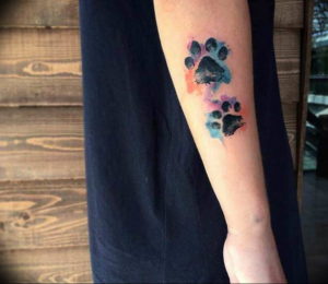 Фото тату лапка собаки 12.08.2019 №010 - dog paw tattoo - tattoo-photo.ru