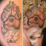 Фото тату лапка собаки 12.08.2019 №014 - dog paw tattoo - tattoo-photo.ru