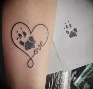 Фото тату лапка собаки 12.08.2019 №039 - dog paw tattoo - tattoo-photo.ru