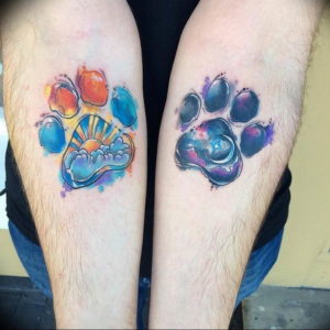 Фото тату лапка собаки 12.08.2019 №046 - dog paw tattoo - tattoo-photo.ru