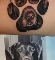 Фото тату лапка собаки 12.08.2019 №053 — dog paw tattoo — tattoo-photo.ru