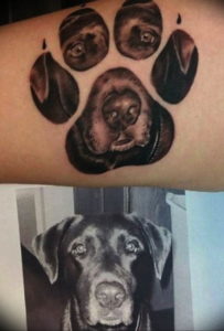 Фото тату лапка собаки 12.08.2019 №053 - dog paw tattoo - tattoo-photo.ru