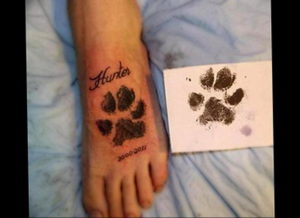 Фото тату лапка собаки 12.08.2019 №062 - dog paw tattoo - tattoo-photo.ru