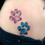 Фото тату лапки на животе 12.08.2019 №013 - paw tattoo on the stomach - tattoo-photo.ru