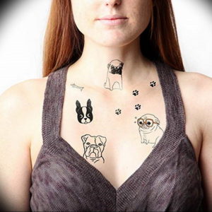Фото тату лапки на шее 12.08.2019 №034 - paw tattoo on the neck - tattoo-photo.ru