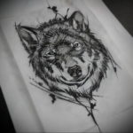 Фото волк тату эскиз 13.09.2019 №007 - wolf tattoo sketch - tattoo-photo.ru