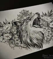 Фото волк тату эскиз 13.09.2019 №031 — wolf tattoo sketch — tattoo-photo.ru