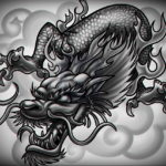 Фото дракон тату эскиз 13.09.2019 №006 - dragon tattoo sketch - tattoo-photo.ru