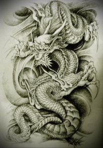 Фото дракон тату эскиз 13.09.2019 №018 - dragon tattoo sketch - tattoo-photo.ru