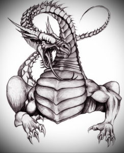 Фото дракон тату эскиз 13.09.2019 №019 - dragon tattoo sketch - tattoo-photo.ru