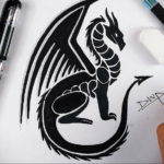 Фото дракон тату эскиз 13.09.2019 №032 - dragon tattoo sketch - tattoo-photo.ru