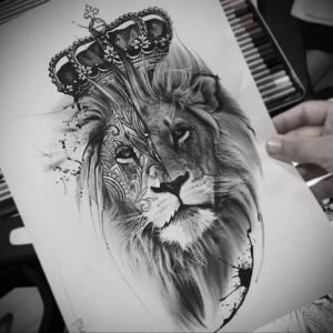 Фото лев тату эскиз 13.09.2019 №010 - lion tattoo sketch - tattoo-photo.ru