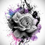 Фото роза тату эскиз 13.09.2019 №007 - rose tattoo sketch - tattoo-photo.ru