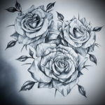 Фото роза тату эскиз 13.09.2019 №012 - rose tattoo sketch - tattoo-photo.ru