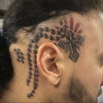 крест на затылке тату 24.09.2019 №008 -the back of the head tattoo- tattoo-photo.ru