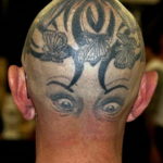 тату глаз на затылке 24.09.2019 №022 -the back of the head tattoo- tattoo-photo.ru