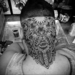тату глаз на затылке 24.09.2019 №025 -the back of the head tattoo- tattoo-photo.ru