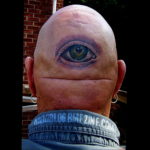 тату глаз на затылке 24.09.2019 №027 -the back of the head tattoo- tattoo-photo.ru