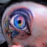 тату глаз на затылке 24.09.2019 №030 -the back of the head tattoo- tattoo-photo.ru