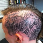 тату на затылке для девушек 24.09.2019 №018 -the back of the head tattoo- tattoo-photo.ru