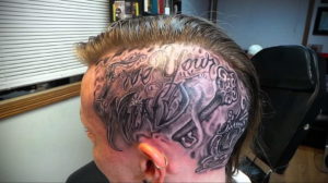 тату на затылке для девушек 24.09.2019 №018 -the back of the head tattoo- tattoo-photo.ru