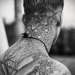 тату на затылке для мужчин 24.09.2019 №010 -the back of the head tattoo- tattoo-photo.ru