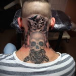тату на затылке для мужчин 24.09.2019 №012 -the back of the head tattoo- tattoo-photo.ru