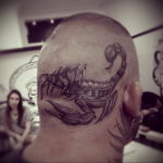 тату на затылке для мужчин 24.09.2019 №030 -the back of the head tattoo- tattoo-photo.ru