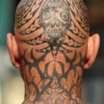 тату на затылке для мужчин 24.09.2019 №035 -the back of the head tattoo- tattoo-photo.ru