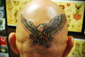 тату на затылке для мужчин 24.09.2019 №036 -the back of the head tattoo- tattoo-photo.ru