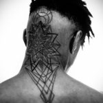 тату на затылке и шее 24.09.2019 №017 -the back of the head tattoo- tattoo-photo.ru