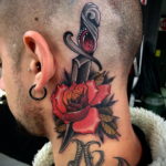 тату на затылке и шее 24.09.2019 №052 -the back of the head tattoo- tattoo-photo.ru