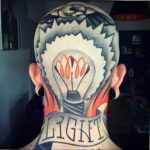 фото татуировки на затылке 24.09.2019 №009 -the back of the head tattoo- tattoo-photo.ru