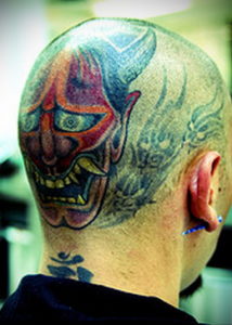 фото татуировки на затылке 24.09.2019 №020 -the back of the head tattoo- tattoo-photo.ru