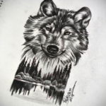 Фото волк тату эскиз 13.09.2019 №003 - wolf tattoo sketch - tattoo-photo.ru