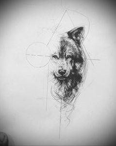 Фото волк тату эскиз 13.09.2019 №009 - wolf tattoo sketch - tattoo-photo.ru