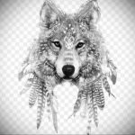 Фото волк тату эскиз 13.09.2019 №017 - wolf tattoo sketch - tattoo-photo.ru